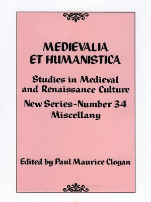 cover image of Medievalia et Humanistica, No. 34